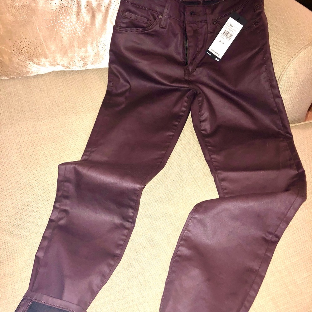 Mavi "Tess" Faux Leather Skinny Jeans - Bordeux